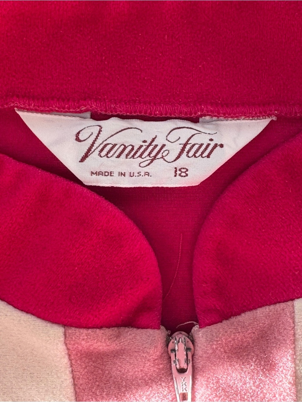 Vintage Vanity Fair Women's Fuchsia, Pink & Cream House Coat Size 18 XXL - Picture 2 of 11